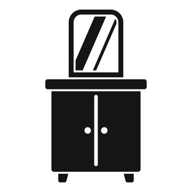 Masa aynası simgesi basit bir vektör. Tedavi sanatçısı. Düğün salonu