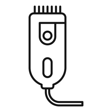 Saç kırpıcı ikonu ana hat vektörü. Güzellik salonu. Saç, kadın moda teni.