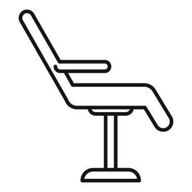 Güzellik salonu koltuğu ikon taslak vektörü. Lazerli cilt. Abanoz salonun vücudu