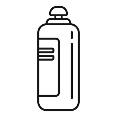 Şampuan şişesi ikonu ana hatları vektörü. Güzellik salonu sanatçısı. Kadın modası.