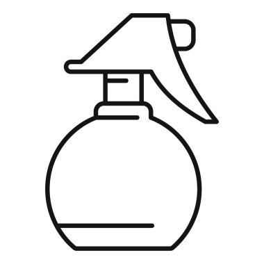 Parfüm şişesi ikonu ana hatları vektörü. Sanatçı gelini. Lazerli kadın.