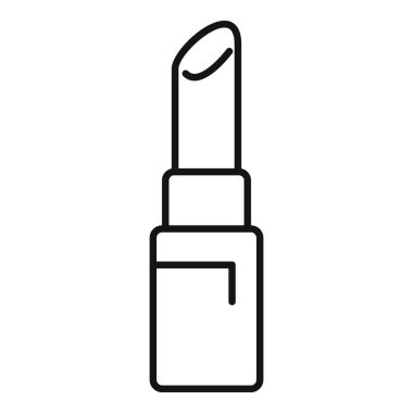 Moda ruj ikonu ana hatları vektörü. Dişi güzelliğe dikkat. Salon salonu.