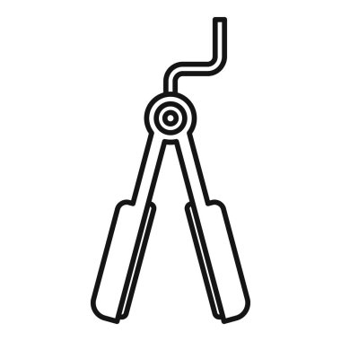 Saç düzleştirici ikon ana hatları vektörü. Moda tedavisi. Tıbbi gövde