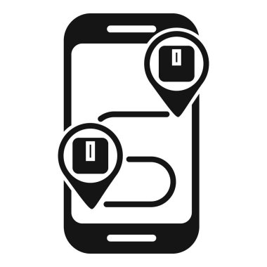 Paket çevrimiçi izleme simgesi basit vektör. Hızlı nakliye. Servis çevrimiçi desteği