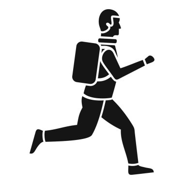 Hızlı kurye taşıma simgesi basit bir vektör. Yiyecek nakliyatı. Servis dükkânı paketi