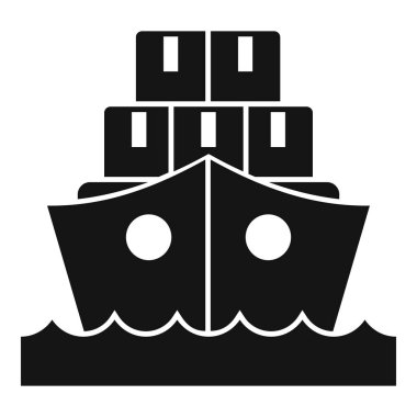 Kargo gemisi teslimat simgesi basit bir vektör. Araç parseli. Teslimat Ekspresi