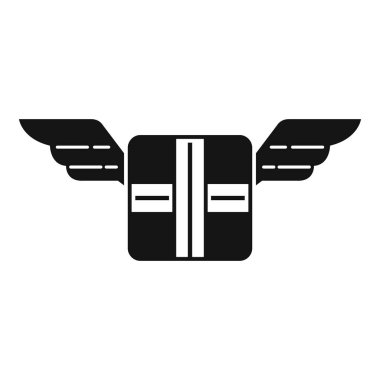 Hızlı dağıtım kutusu simgesi basit vektör. Ticari ithalat. Ekspres kamyon