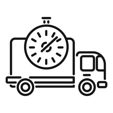 Paket içe aktarım ekspres dış hat vektörü. Teslimat kamyonu. Dağıtım sırası