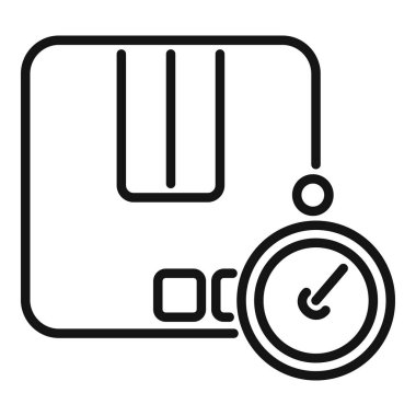 İçeriye simge aktarma ana hatları vektörü. Servis paketi. Sipariş parsel ekspresi