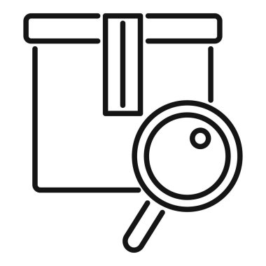 Arama parsel izleme simgesi ana hatları vektörü. Sipariş servisi. Gemi ekspres kamyonu