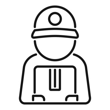 Hızlı kurye servis ikonu ana hatları vektörü. Konteynır dükkanı. Teslimat Ekspresi