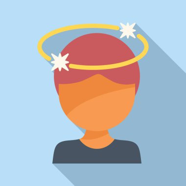 Baş dönmesi ikon düz vektör. Spiral hastalıklı sağlık. İnsan problemi