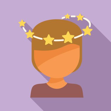 Vertigo sağlık ikonu düz vektörü hissediyorum. Hastalık sorunu. Bakım hastalığı