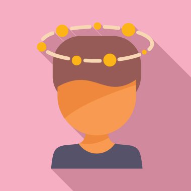 Baş dönmesi problemi ikonu düz vektör. Baş dönmesi hissi. Sağlık sigortası