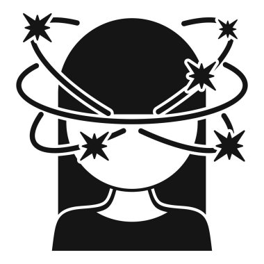 Yüz baş dönmesi simgesi basit bir vektör. Baş dönmesi var. Hasta sağlık hastalığı