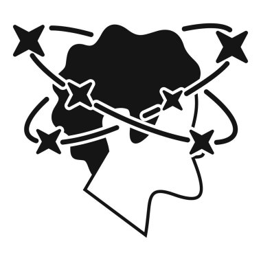 Kafa hastalığı ikonu basit bir vektör. Baş dönmesi baş dönmesi. İnsan yörüngesine dikkat