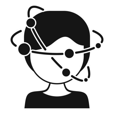 Problem yörüngesel hasta ikon basit vektörü. Baş dönmesi hissi. Bakım hastalığı