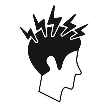 Beyin fırtınası ikonu basit vektörü. Baş dönmesi sorunu. İnsan sağlığı hastaları