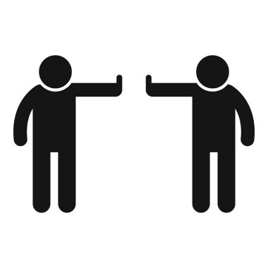 Kişi uyarı simgesi basit vektör. Kapı yüzeyi. Virüs sağlık sallaması