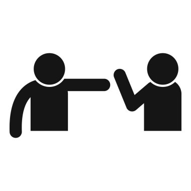 Sosyal hizmet uzaklığı simgesi basit bir vektör. Temastan kaçının. Halk sağlığı virüsü