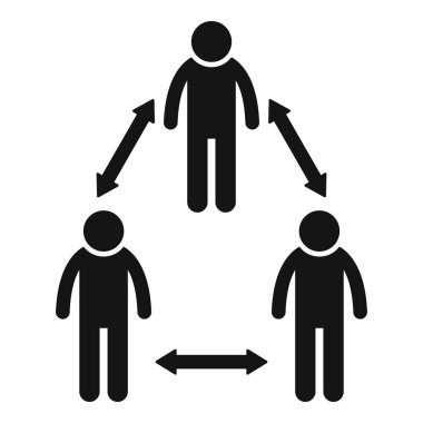 İnsanlar sosyal uzaklık simgesi basit vektör. Sosyal mesafeyi salla. Kişi alanı