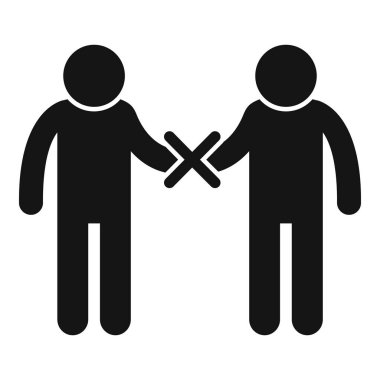 Kişi simgesi basit vektörüne dokunma. Temastan kaçının. Sosyal önlem mesafesi