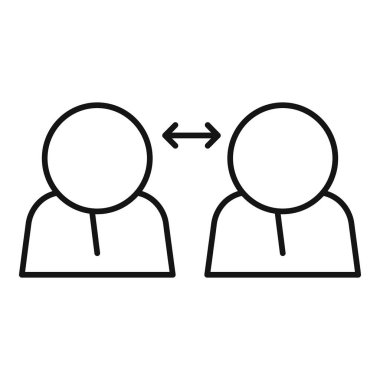 İnsanlar ikon anahat vektörünü önlüyor. Sosyal mesafeyi riske at. Uzay hastalığı virüsü