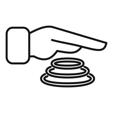 Hızlı güvenlik taraması ikon ana hatları vektörü. Avuç içi güvenliği. Akıllı gizlilik kodu