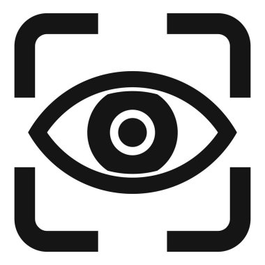 İris göz simgesi basit vektörünü tara. Veri sistemine erişim. Mahremiyet ifadesi algıla