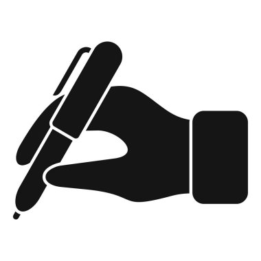 İmza simgesi basit vektör yazılıyor. Veri yüzünü kontrol et. Biyometrik onay