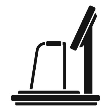 Oyun teknisyeni cam ikonu basit vektör. VR platform teknisyeni. Kişi medya kulaklığı