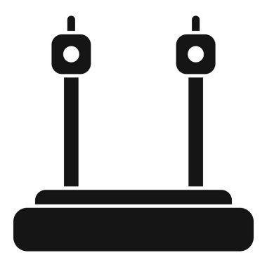 VR platform simgesini basit bir vektöre bağlar. Sosyal medya aygıtı. Gelecekçi aygıt