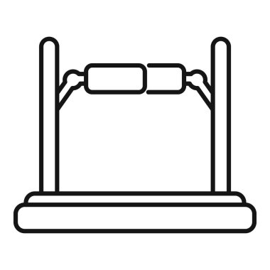 Vr platform deneyim simgesi ana hatları vektörü. Oyun teknisyeni camı. Gelecekteki siber sosyal