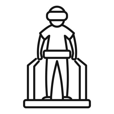 Kişi medya platformu ana hatları vektörü. Oyun teknisyeni 360. Bilgisayar aygıtı görüntüleme