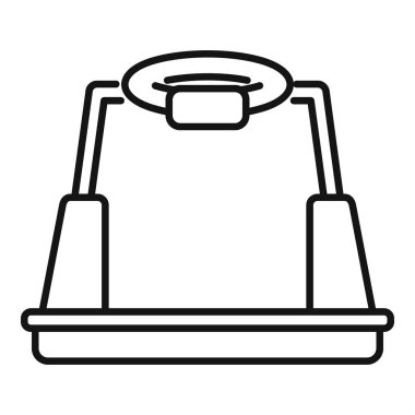 Arayüz platformu ana hatları vektörü. Oyun siber teknolojisi. Medya video çalışanı