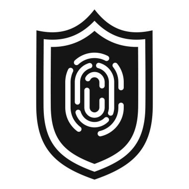 Güvenli parmak izi ikonu basit vektörü. Güvenlik yazılımı. Giriş izni