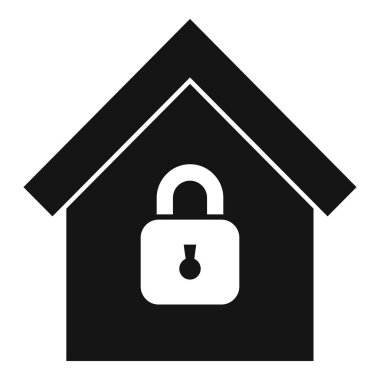 Ev kilitleme simgesi basit vektör. Hırsızlığı durdurun. Harekete duyarlı