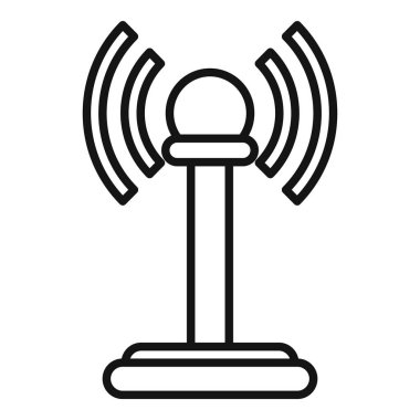 Güvenlik alarm simgesi ana hat vektörü. Davetsiz misafiri önlemek için. Araba koruma hareketi.