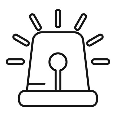 Flaş ışığı simgesi ana hat vektörü. Anti terörist saldırısı. Yasadışı zararlı yazılım