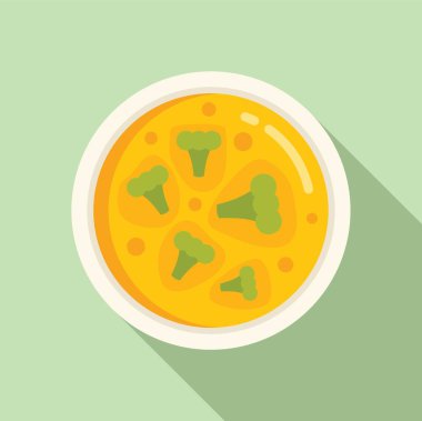 Yemek kasesi krema ikonu düz vektör. Yemek pişirmek. Tabak aşçısı başlangıç yemeği.