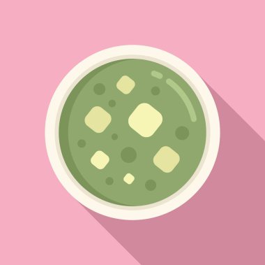 Yemek aromalı ana yemek simgesi düz vektör. Potansiyel lezzet. Çorba.