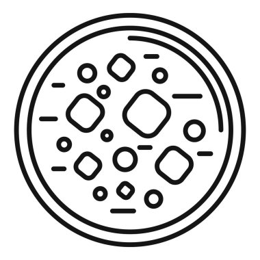 Üst görünüm kremalı çorba ikonu ana hatları vektörü. Yemek pişiriyorum. Akşam yemeği sebze