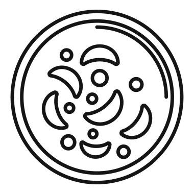 Lezzetli krema ikonu ana hatları vektörü. Yemek pişirme yemeği. Sebze sıcaklığı