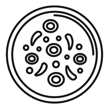 Üst görünüm kremalı çorba ikonu ana hatları vektörü. Yemek pişirmek. Giriş çorbası