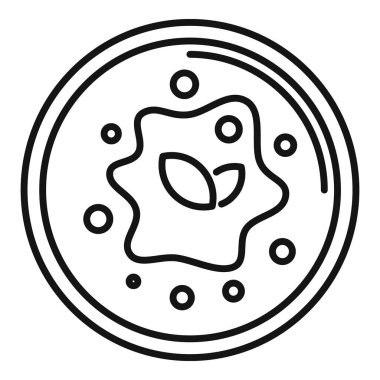 Yemek kremalı çorba ikonu ana hatları vektörü. Yemek pişir. Yemekte sebze yeniliyor.