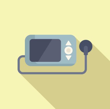 Nabız aygıtı inceleme ikonu düz vektör. Deneme testi. MR laboratuarı rezonansı