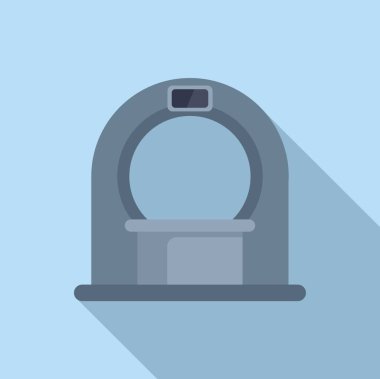 MRI cihazı simgesi düz vektör. Klinik hasta muayenesi. İşlem tanısı