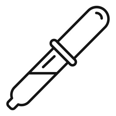 Kan medikal indirme ikonu ana hatları vektörü. Lipit testine bak. Tıbbi hasta değerlendirmesi