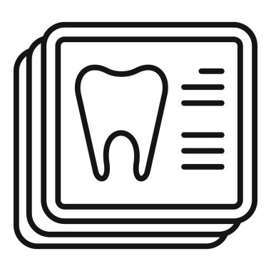 Diş Tıbbi Görüntü ikonu ana hatları vektörü. Laboratuvar makinesini tara. Hasta bakımı