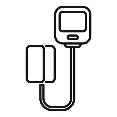 Tansiyon tanılama aygıtı ikonu ana hatları vektörü. Klinik hastası. Genel değerlendirme